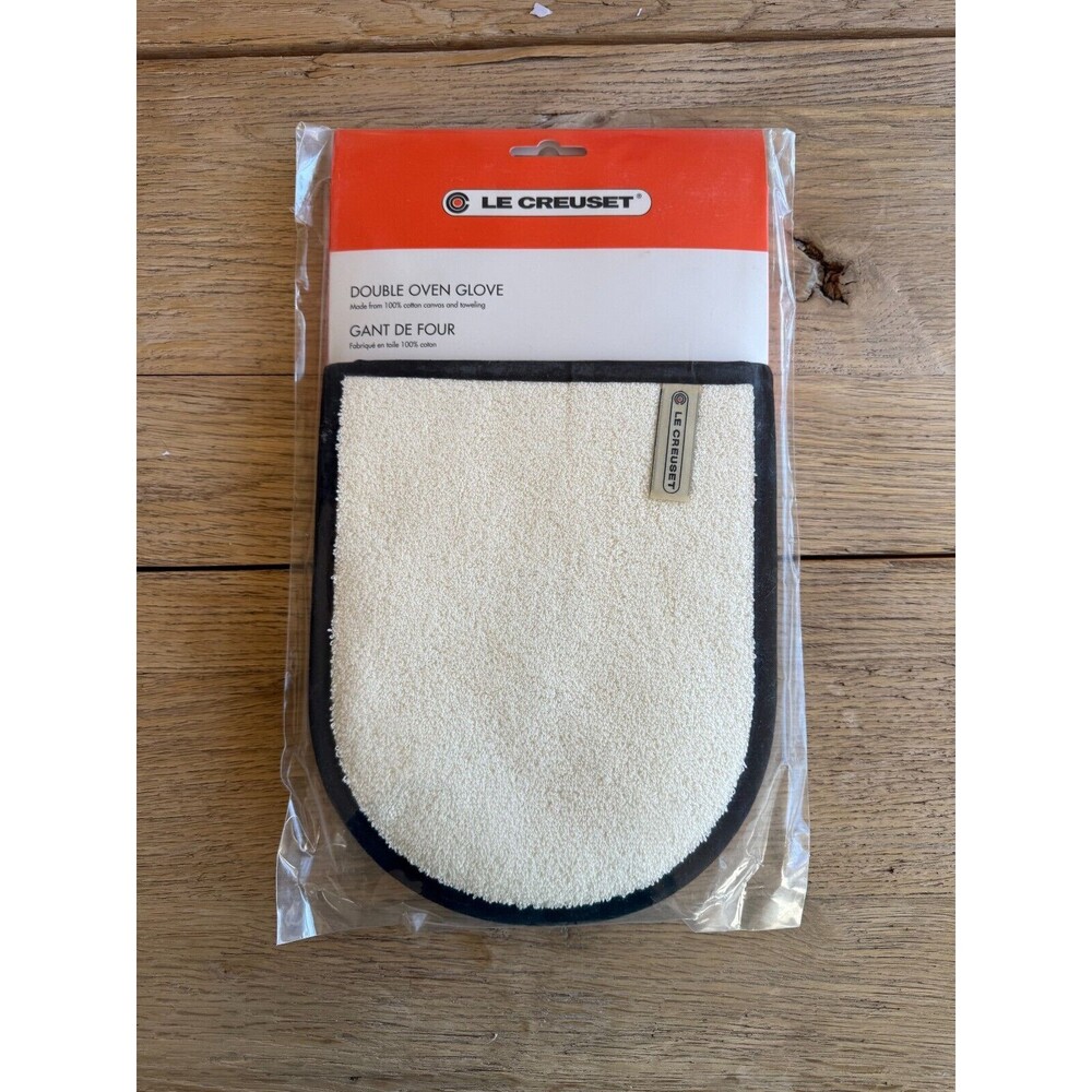 Le Creuset 100% Cotton Double Oven Glove Black NEW